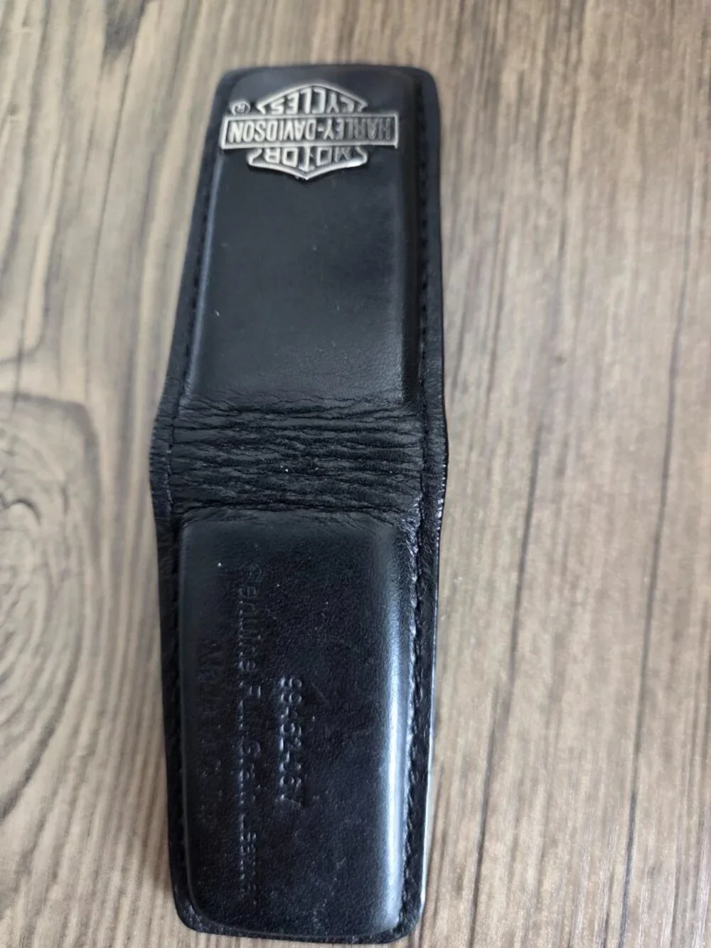 Harley Davidson Black Leather Magnetic Money Clip